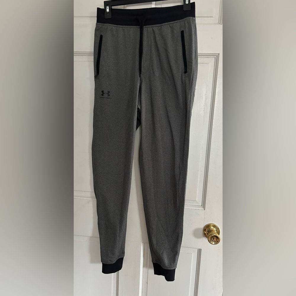 Under Armour Gray & Black Men's Joggers with Zip Pockets